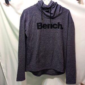 Women's Bench spell out gray hooded sweatshirt cowl neck size small NWT